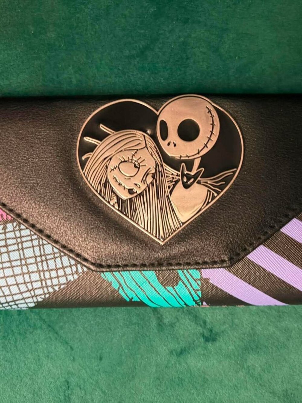 Disney The Nightmare Before Christmas Jack Sally Heart Clasp Wallet NBC Gothic